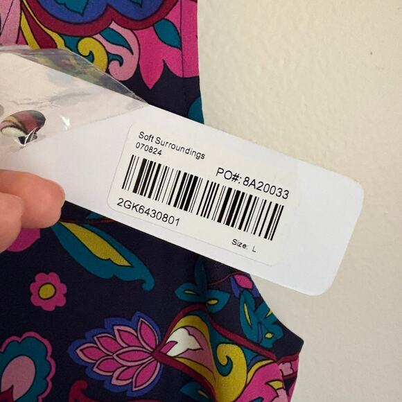 Soft Surroundings Rosalia Maxi Dress Womens Large Multicolor Paisley NWT - Picture 6 of 8